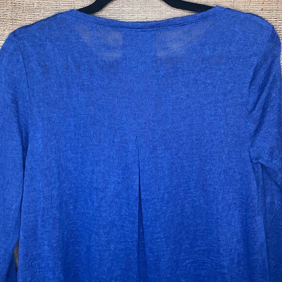 Philosophy Blue Crop Sleeve Lightweight Sweater Size Medium - Picture 7 of 9